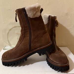 Cozy Brown Suede Winter Boots